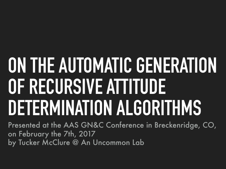 on the automatic generation of recursive attitude