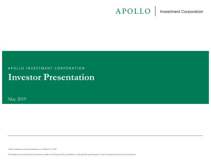 investor presentation