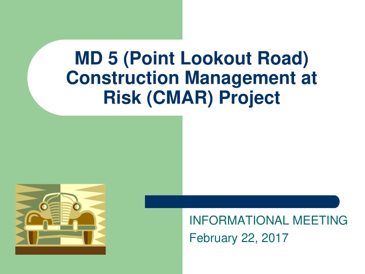 md 5 point lookout road construction management at risk