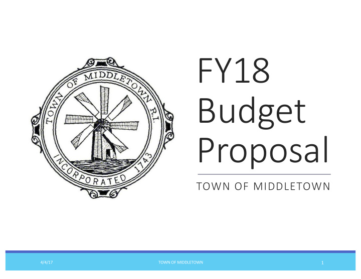 fy18 budget proposal