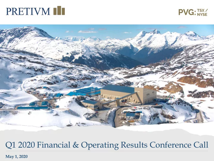 q1 2020 financial operating results conference call