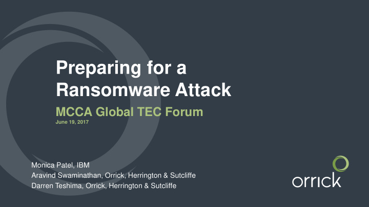 preparing for a ransomware attack