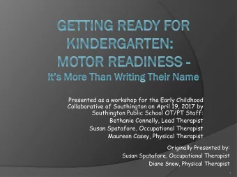 Presented as a workshop for the Early Childhood  Collaborative of Southington on April 19, 2017 by