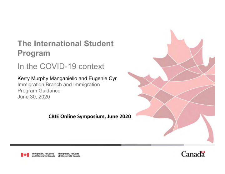 the international student program in the covid 19 context