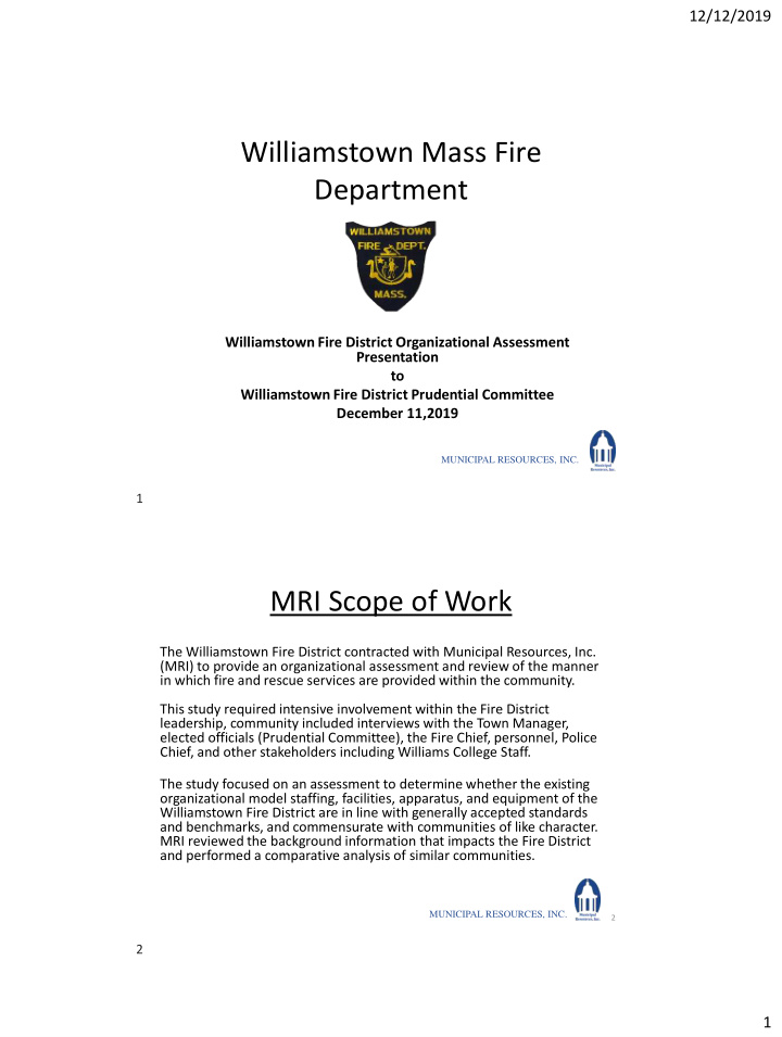 williamstown mass fire department