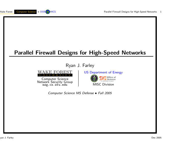 parallel firewall designs for high speed networks