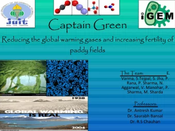 Captain Green  Reducing the global warming gases and increasing fertility of  paddy fields The