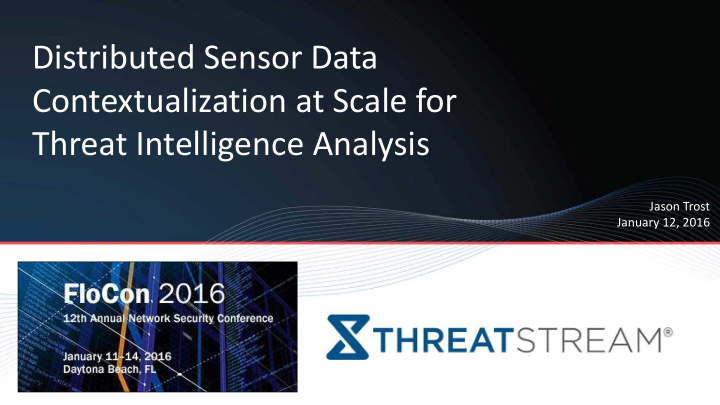 distributed sensor data contextualization at scale for