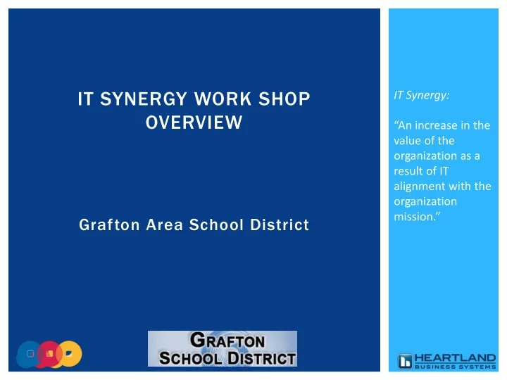 it synergy work shop