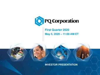 First Quarter 2020  May 5, 2020  11:00 AM ET  INVESTOR PRESENTATION  LEGAL DISCLAIMER
