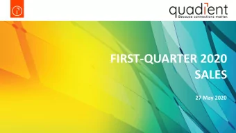 SALES  27 May 2020  Disclaimer  Forward-Looking Statement  This presentation contains