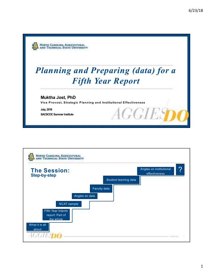 planning and preparing data for a fifth year report