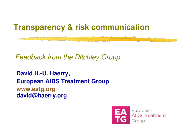transparency risk communication