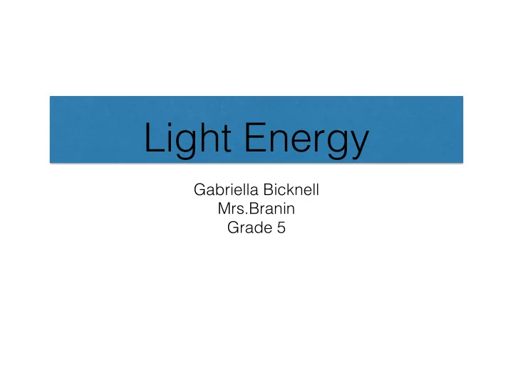 light energy