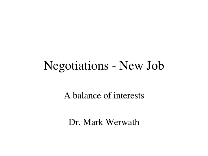 negotiations new job