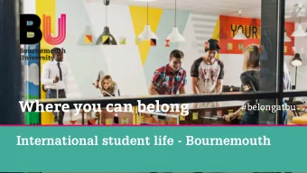 Where you can belong  #belongatbu International student life - Bournemouth  Location, location,