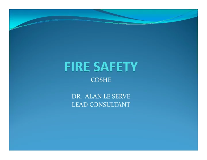 coshe coshe dr alan le serve lead consultant five steps