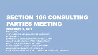 SE  SECTION  CTION 106 CO  106 CONS  NSUL  ULTIN  TING  G  PAR  ARTIES  TIES MEE  MEETING  TING