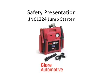 SAFETY: OPERATOR TRAINING  People typically underes,mate the dangers  associated with jump star,ng