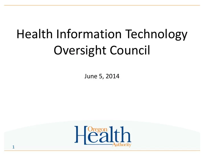 health information technology oversight council