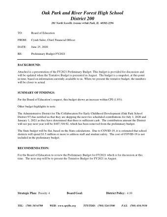 Oak Park and River Forest High School  District 200 201 North Scoville Avenue  Oak Park, IL