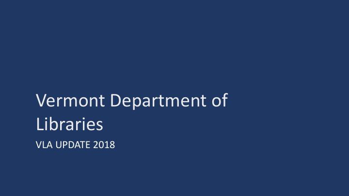 vermont department of