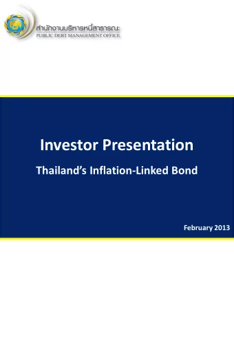 February 2013  Contents Public Debt Management Office, Ministry of Finance, Kingdom of Thailand