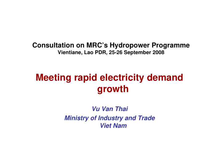 meeting rapid electricity demand growth