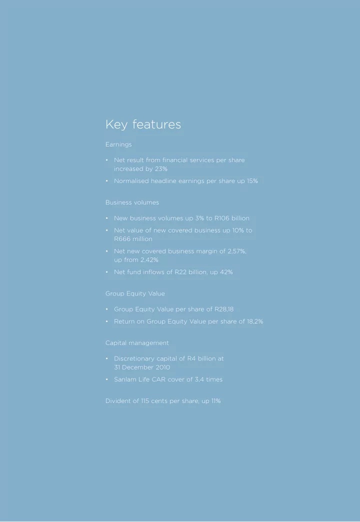 key features