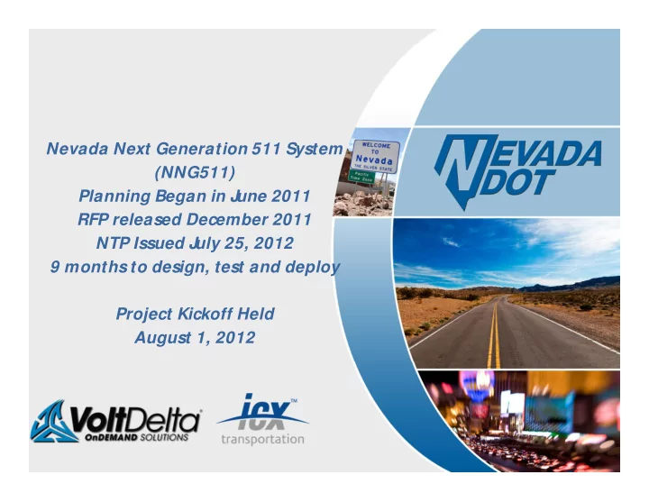 nevada next generation 511 system nng511 planning began