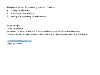 2. A General after a battle  3. Saving and investing for retirement  Martin Doyle  Duke University