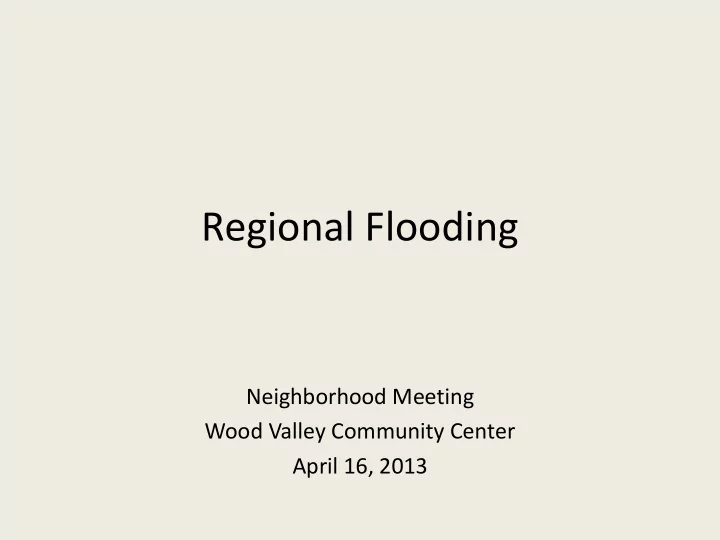 regional flooding