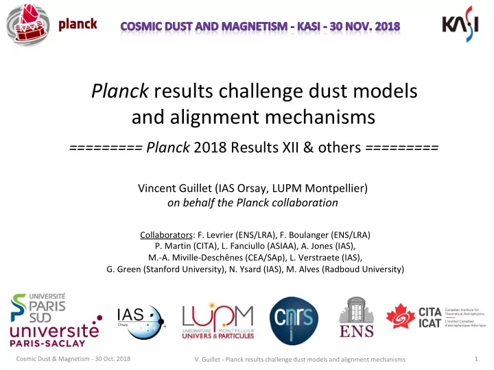 planck results challenge dust models and alignment