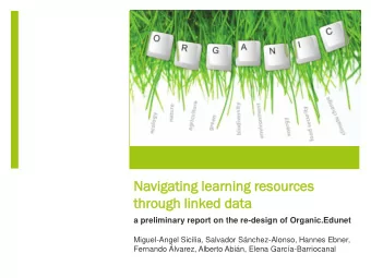 Navig  igati  ting  g lea  earnin  ing  g res  esource  ces  s  throug  ough  h lin  inked  ed da