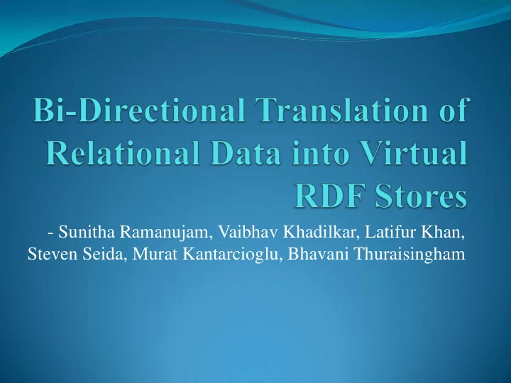 sunitha ramanujam vaibhav khadilkar latifur khan steven