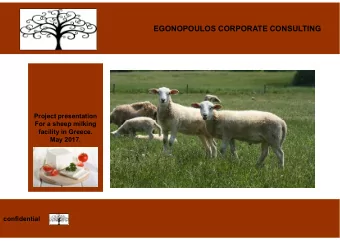 EGONOPOULOS CORPORATE CONSULTING  Project presentation  For a sheep milking  For a sheep milking