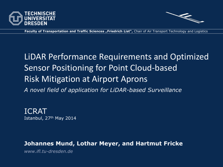 lidar performance requirements and optimized sensor