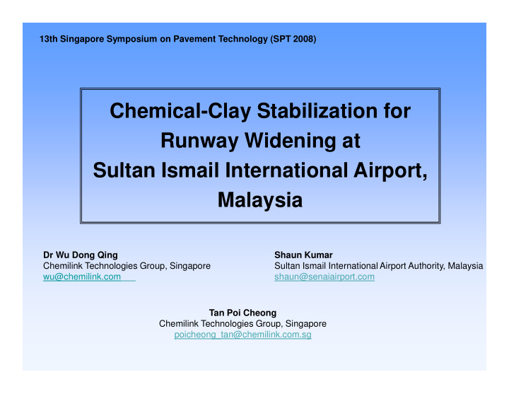 chemical clay stabilization for runway widening at sultan