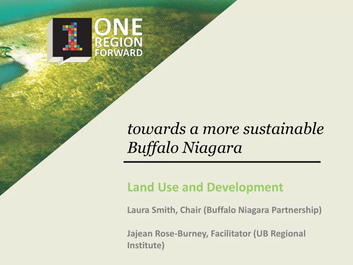 towards a more sustainable buffalo niagara