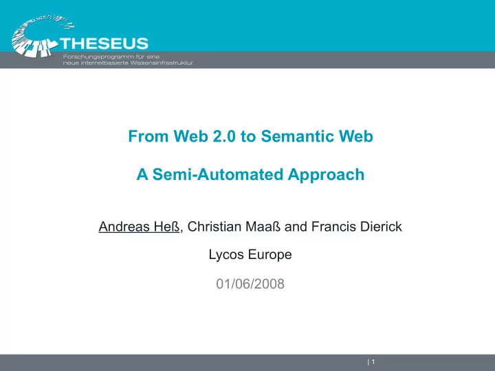 from web 2 0 to semantic web a semi automated approach