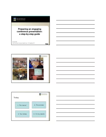 Preparing an engaging  conference presentation:  a step-by-step guide  Dr Lisa Cluett ALIA