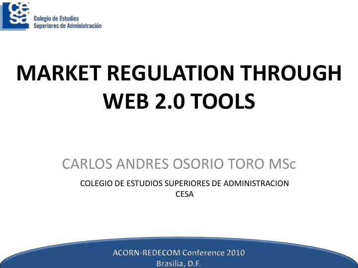 market regulation through web 2 0 tools