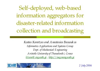 Self-deployed, web-based  information aggregators for  disaster-related information  collection and