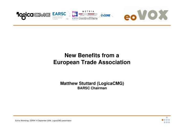 new benefits from a european trade association