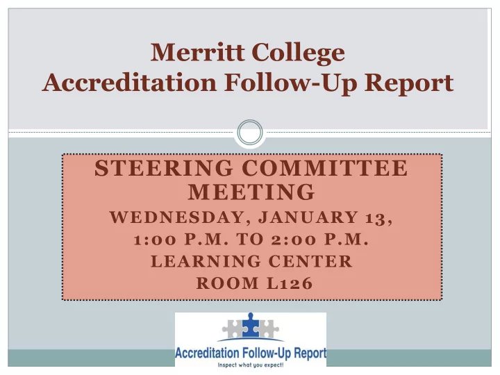 steering committee meeting wednesday january 13 1 00 p m