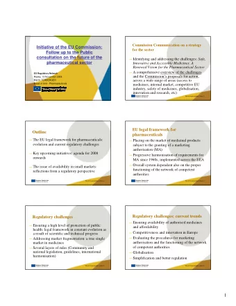 1  Addressing the challenges:  Variations: timing  key upcoming initiatives  New legal basis