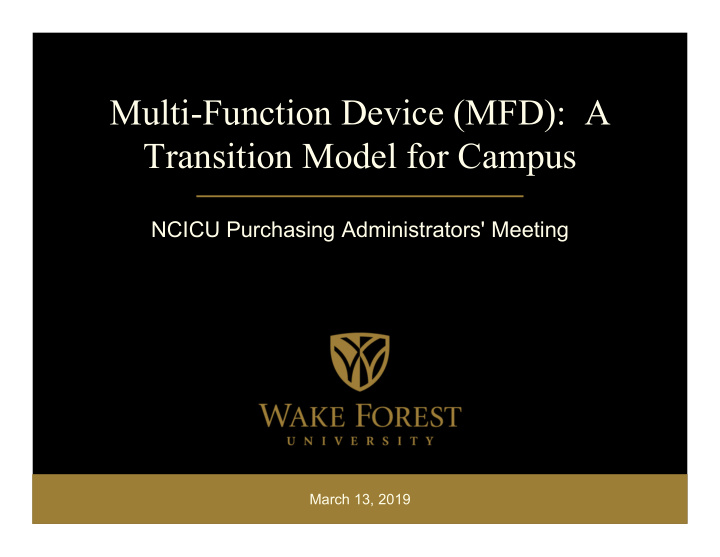 multi function device mfd a transition model for campus