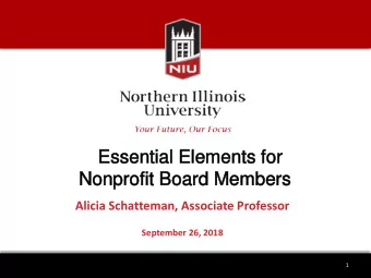 Essential Elements for  Essential Elements for  Nonprofit Board Members  Nonprofit Board Members