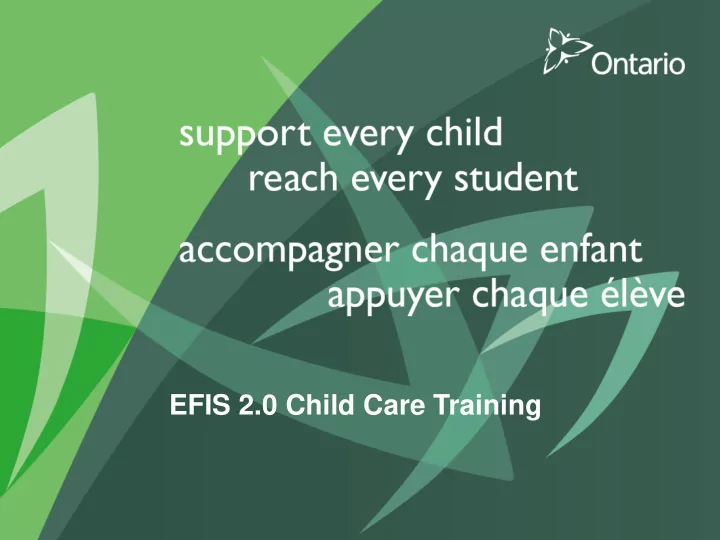 efis 2 0 child care training