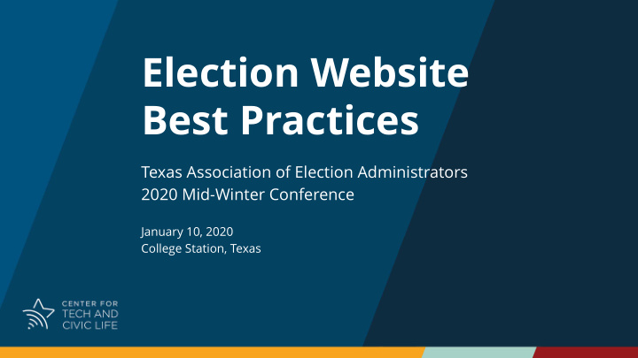 election website best practices